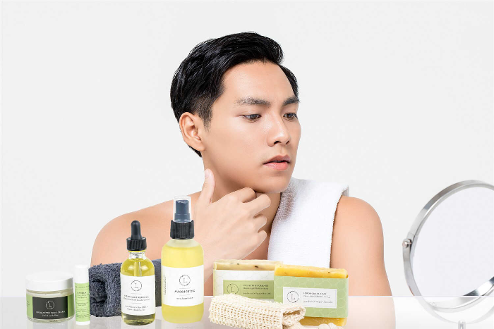 Fresh earthy Natural skincare set, Eucalyptus bath and body, Men Grooming kit/Body oil