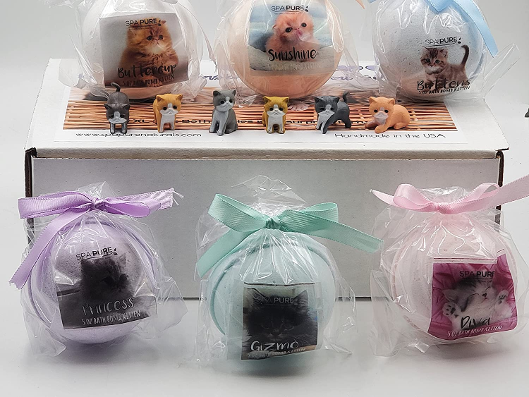 Spa Pure Kittens in Basket: 6 Adorable Kittens Bath Bombs