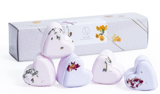 Enjoy this luxury set of 5 heart-shaped Lavender shower steamers that have been created especially for those who not only love a great scent but also the power of relaxing and refreshing essential oils in their shower!