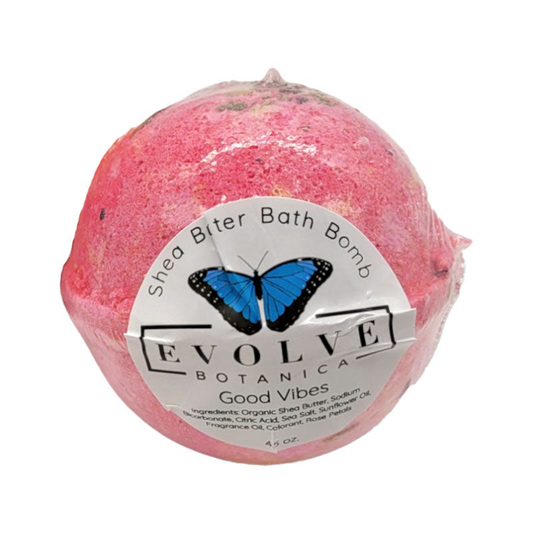 When you're looking for a way to relax, let Good Vibes Bath Bomb be the perfect escape. With its moisturizing Shea Butter, a trippy blend of patchouli, bergamot, Italian blood orange and a touch of Siberian Fir this bath bomb will create an atmosphere that's sure to bring about good vibes! 