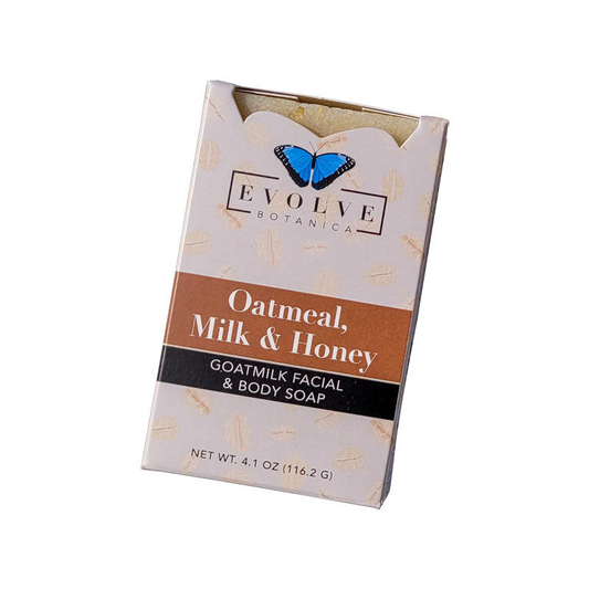 This luxurious goat milk soap with oatmeal, honey and a hint of almond is the perfect way to start your day. Our Oatmeal Milk & Honey Goat milk Facial & Body Soap will leave you feeling clean and refreshed while nourishing your skin with its smooth, creamy lather and gentle exfoliation. 